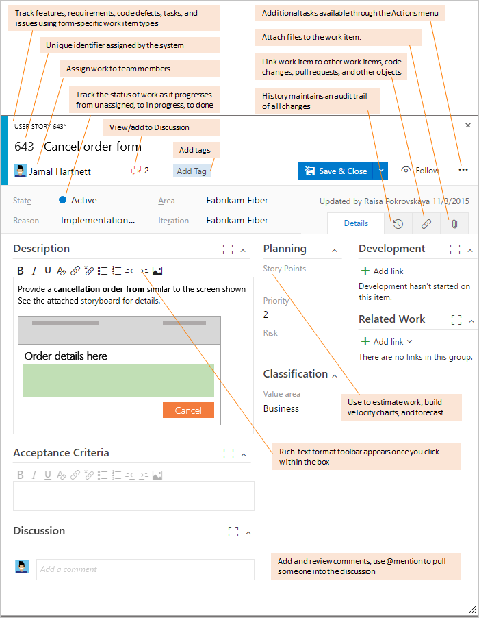 Azure Devops documentation of the user card. All the knobs and switches!